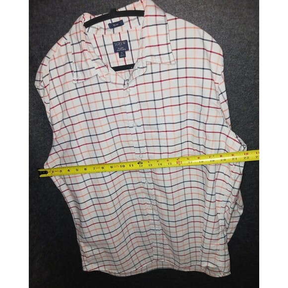 J.Crew Shirt Men XL White Multi-Color Plaid Slim‎ Flex Oxford Button Down L/S - Picture 6 of 8
